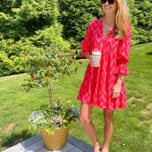 Tuckernuck Red and White Zigzag Mini Dress